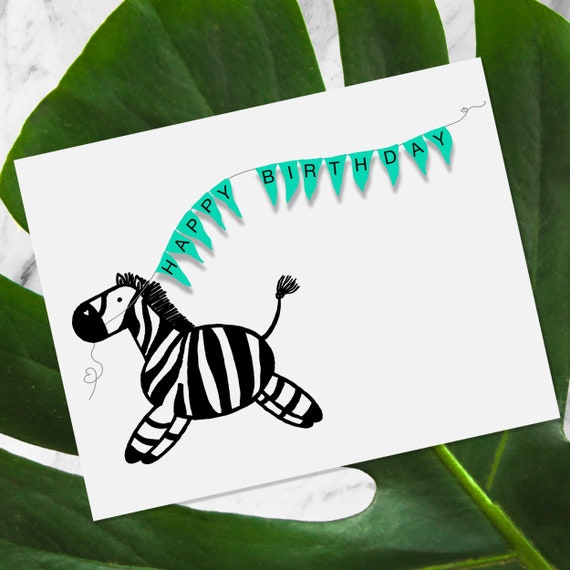 Zebra Happy Birthday Banner Printable Animal Print Leopard Zebra