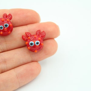 15x17MM  Murano Crab Glass Beads, Handmade Crab Charm, Lampwork Beads, Handblown Beads, DIY Necklace,  Cancer Charm, MRN018