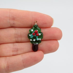 15x30MM Murano Christmas Tree Glass Beads, Lampwork Christmas Tree Beads, Lampwork Jewelry, Noel Tree Charm, Handmade Charms, MRN081
