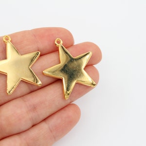 29x32MM 24K Shiny Gold Plated Star Pendant, Gold Plated Star, Necklace, Star Charms, Star Necklace,Shiny Star Pendant GLD487