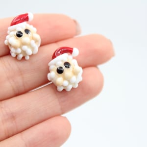 14x20MM Murano Santa Claus Glass Beads, Lampwork Christmas Beads, Lampwork Jewelry, Handblown Beads, Handmade Charms, MRN012