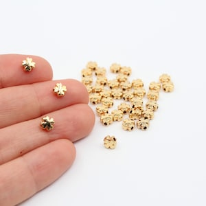 5MM 24K glänzend vergoldete Kleeblatt Verbinder Perlen, Kleeblatt Perlen, Armband Verbinder, Schmuckstücke, Klee Armband Verbinder, GLD219