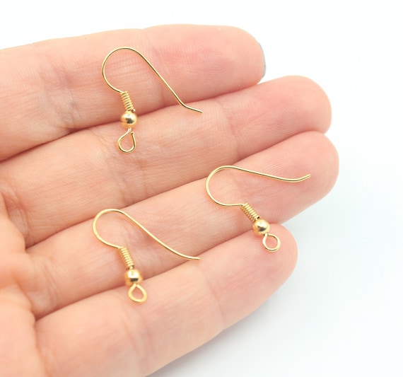 Buy 10pcs 18MM 24K Shiny Gold Plated Earring Hook, Earring Loops
