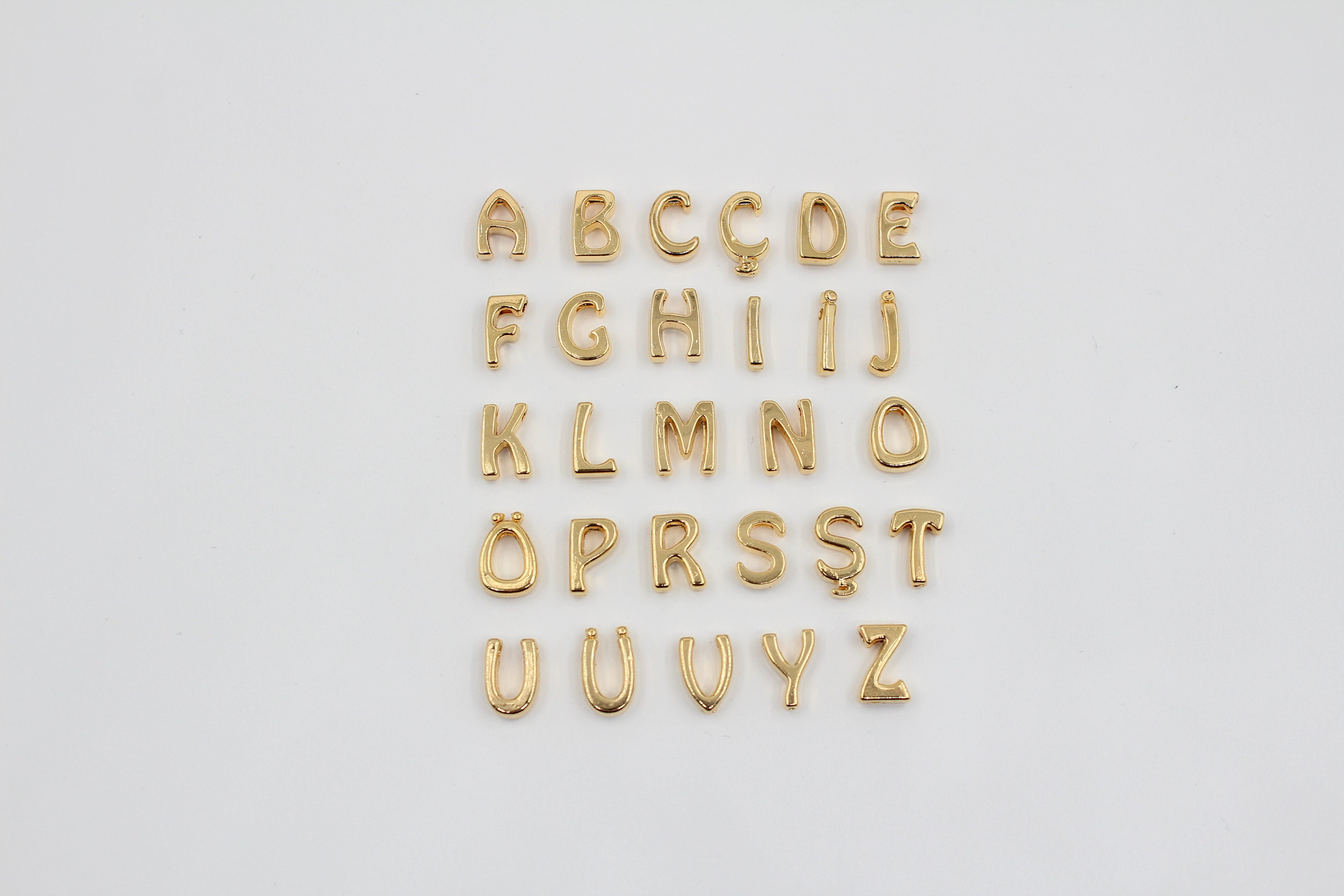 Gold Thread Letters 24K Gold Plated Letter Charm, Personalized Jewelry (7x10mm) - Etsy