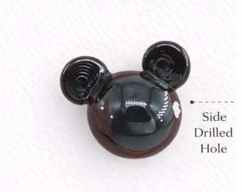 Handmade Murano Mickey Mouse Lampwork Beads, DIY Jewelry (16x17MM)