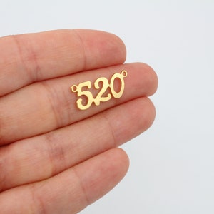 24K Shiny Gold Plated  Grabovoi Numbers Necklace 520, Healing Numbers Necklace, Spiritual Necklace, Angel Number Charms, GLD286