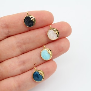 10X13MM 24K Shiny Gold Plated Moon Pendant ,Gold Moon Charms , Tiny Moon Charm, Enamel Moon Charm, Jewelry Findings, GLD189