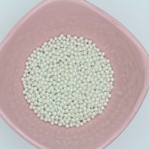 3MM Pearl Beads, White Pearl Beads, Ivory Pearl Beads, Necklace Beads, Round Glass Imitation Pearls, Pearls for Jewelry Making, PEARL3MM