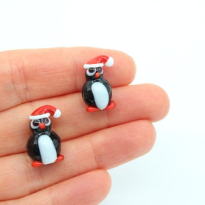 15x20MM Murano Glass Penguin Beads, Handmade Penguin Charm, Lampwork Christmas Charm, Lampwork Beads, Handblown Beads, DIY Bracelet, MRN079