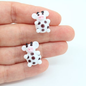 12x19MM Murano Cow Glass Beads, Handmade Pretty Cow, Lampwork Beads, Handblown Beads, DIY Bracelet, DIY Necklace, Murano Cow, MRN055