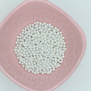 Perles de perles 4MM, perles de perles blanches, perles de perles d’ivoire, perles de collier, perles d’imitation de verre rond, perles pour la fabrication de bijoux, PEARL4MM