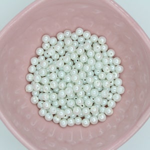 Perles de perles 6MM, perles de perles blanches, perles de perles d’ivoire, perles de collier, perles d’imitation de verre rond, perles pour la fabrication de bijoux, PEARL6MM