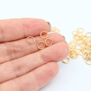6mm / 100Pcs 24K Shiny Gold Plated Jump Rings, Gold Plated Connector, Open Jump Rings, Jewelry Making Supplies, Jewelry Findings FND003