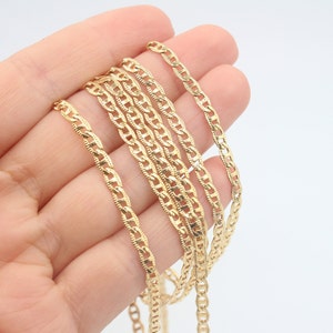 4MM 24K Shiny Gold Plated Chain, Sailor Chain, Gold Link Chain, Choker Chain, Button Chain, Soldered Chain, Gold Plated Chains, CHN023