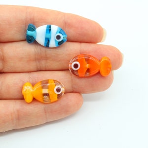 11x21MM Murano Fish Glass Beads, Pisces Charms, Handmade Beads, Lampwork Beads, Handblown Glass Beads, DIY Bracelet, DIY Necklace, MRN060