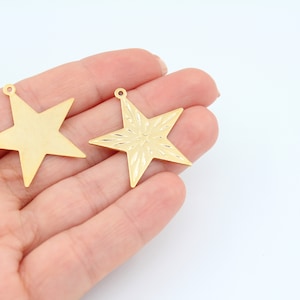 29x31MM 24K Shiny Gold Plated Star Pendant, Gold Plated Star, Necklace, Star Charms, Star Necklace, Laser Printed Tiny Star Pendant GLD-008