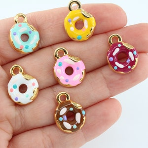 14x18MM 24K Shiny Gold Plated Donut Pendant ,Gold Donut Charms ,Bracelet Beads, Donut Charms, Bracelet, Donut Necklace GLD-001