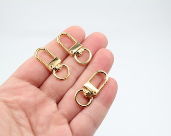 18K Gold Filled Rectangular Swivel Clasp Hook With Ring for DIY