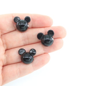 16x17MM Murano Mickey Mouse Glass Beads, Mickey Mouse Charms, Handmade Beads, Lampwork Beads, Handblown Glass Beads, DIY Bracelet, MRN046
