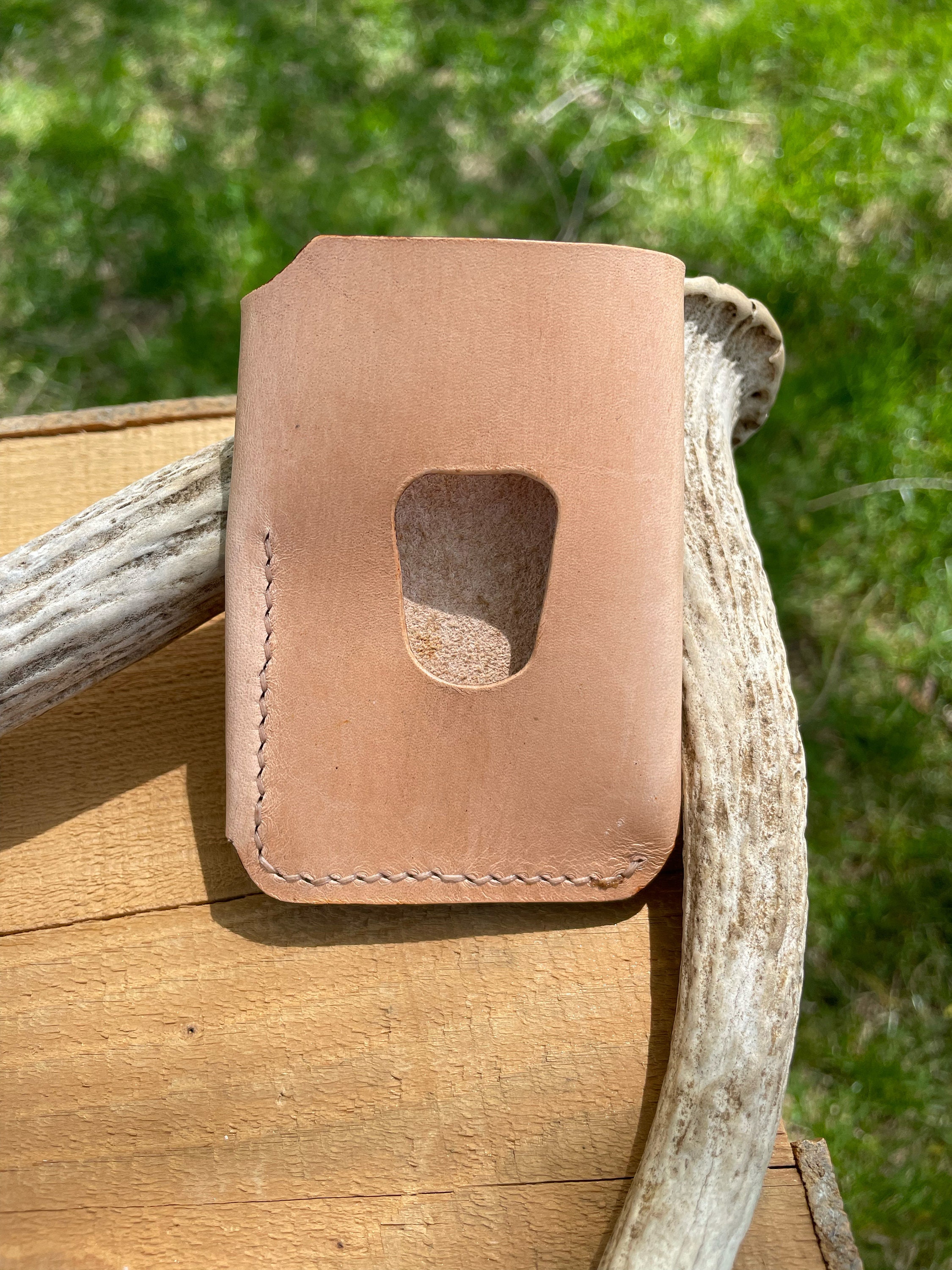 Rafter T Ranch Co. Black Tooled Card Wallet with Wrist Strap