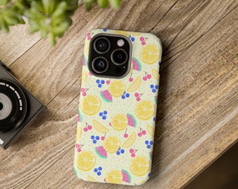 Citrus Fruit Pattern Phone Case | Magnetic Impact-Resistant Case