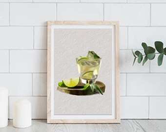 Lime Light – Zesty Lime Drink Art Print for Your Walls