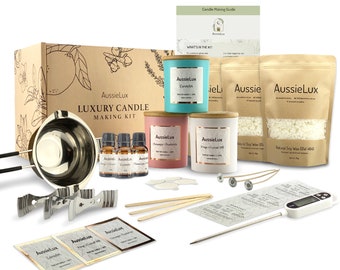 Luxury Soy Candle Making Kit, Natural Soy Candle Wax, Premium Fragrance Oils, Glass Jars and Cotton Wicks,DIY Kit to Make 3 Scented Candles