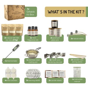 ASH & HARRY Premium Soy Candle Making Kit For Adults, Complete Gift Set With 10 Premium Tins & Jars, DIY Starter Candle Making Supplies