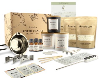 Luxury Soy Candle Making Kit, Natural Soy Candle Wax, Premium Fragrance Oils, Glass Jars and Cotton Wicks,DIY Kit to Make 3 Scented Candles