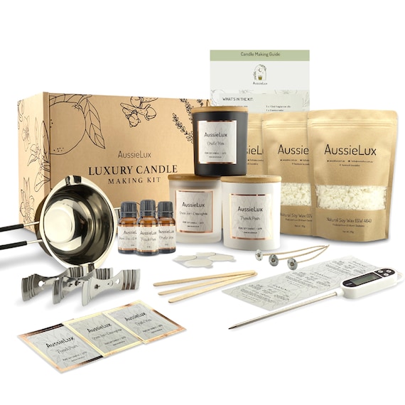 Kit de fabricación de velas de soja de lujo, cera de vela de soja natural,  aceites