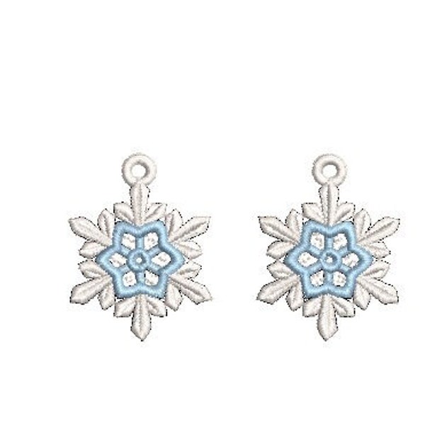 Snowflake  FSl Earring Machine Embroidery Design