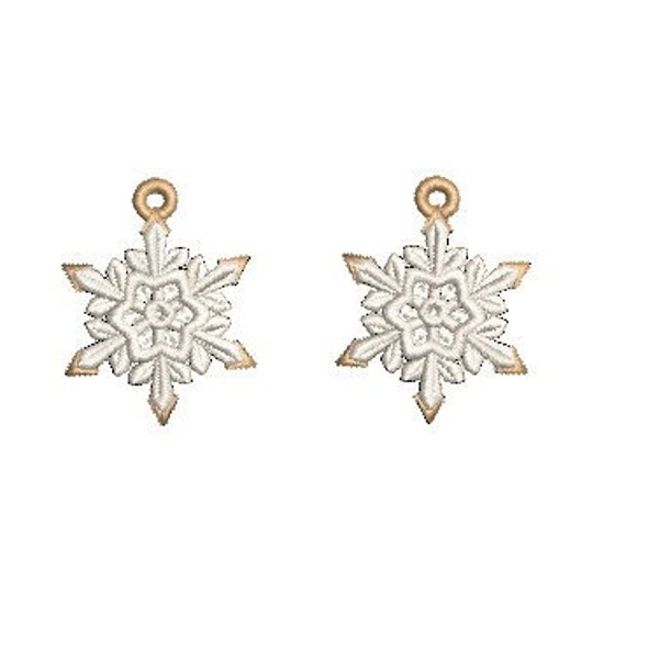 Snowflake elegant  FSl Earring Machine Embroidery Design
