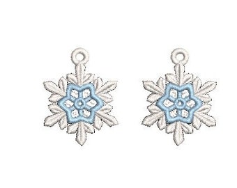 Snowflake  FSl Earring Machine Embroidery Design