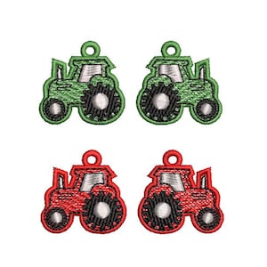 Pendientes TRACTOR 2 FSL Diseño de bordado a máquina Individual y múltiple en bastidor de 4x4