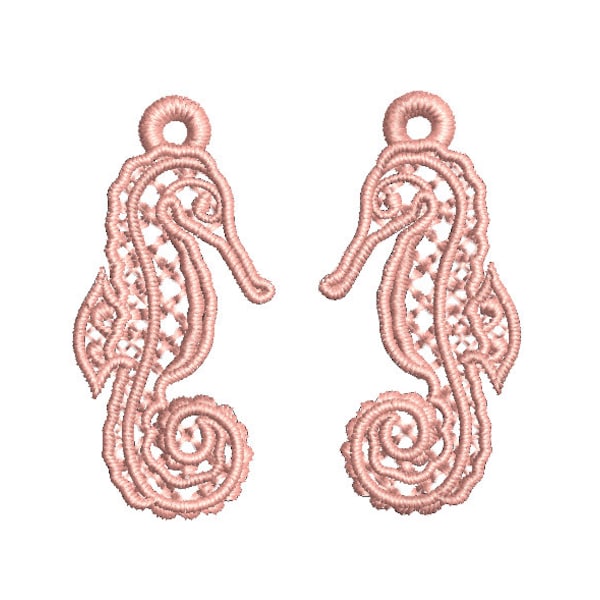 Seahorse FSl Earring Machine Embroidery Design