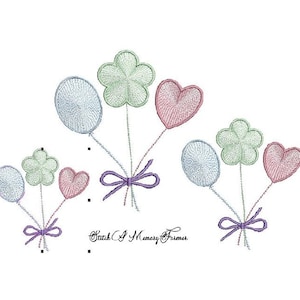 Quick stitch balloons digital embroidery design