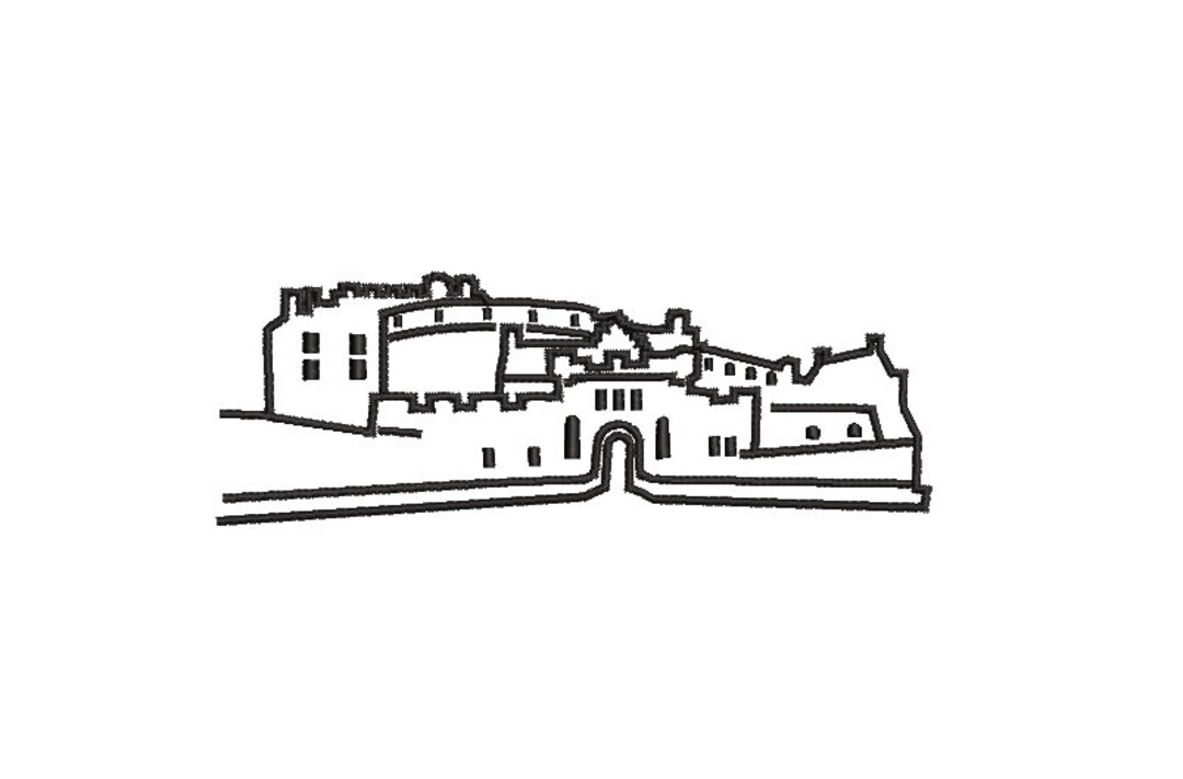 Edinburgh Castle Outline Quick Stitch Machine Embroidery Design - Etsy