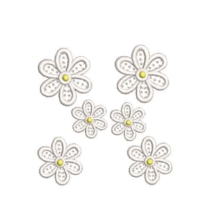 Daisies in 3 sizes Free Standing Lace no loops Machine Embroidery Design