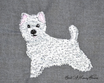 Westie Maschinenstickerei