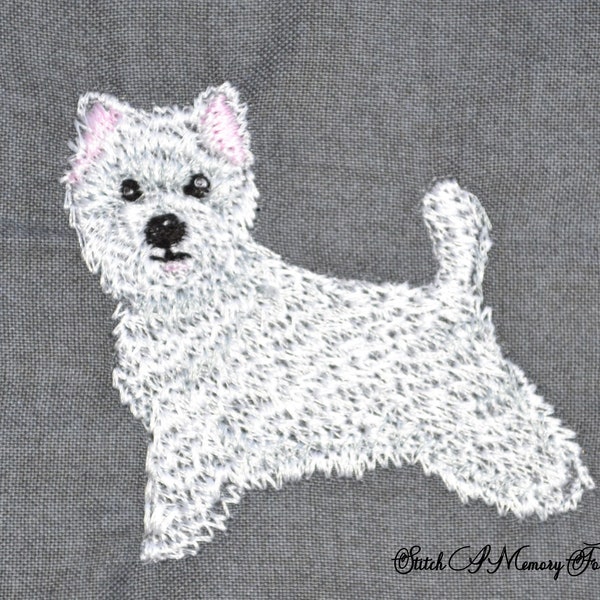 Westie Embroidery machine design