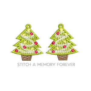 Christmas Tree FSl Earring Design for Embroidery machines