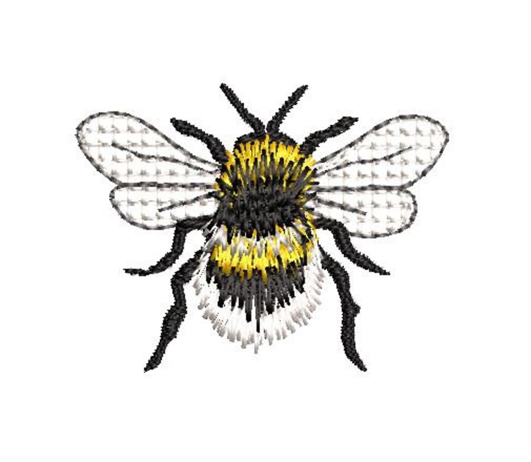 Fluffy Bumble Bee Machine Embroidery Design Etsy