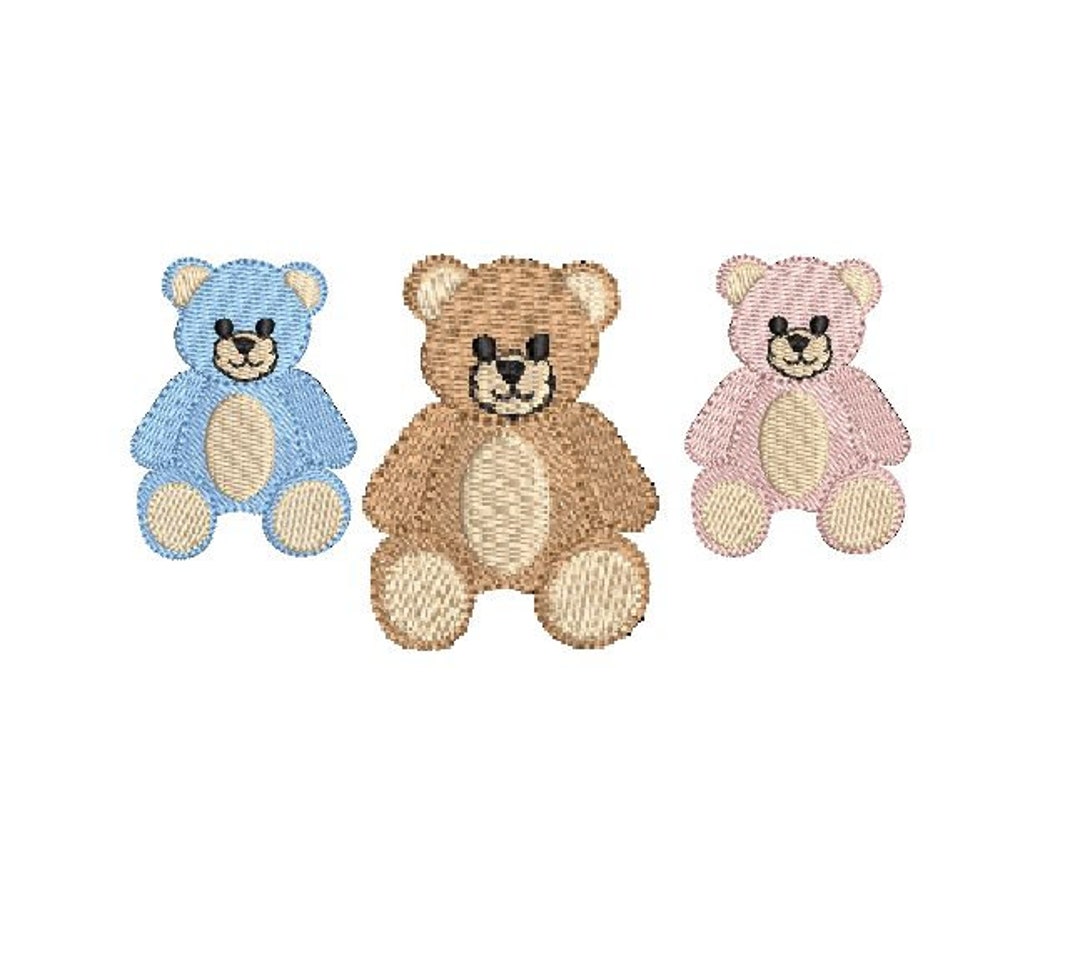 Small Teddy Bear Machine Embroidery Design Just 2.5 Inches High Etsy