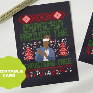 Funny Printable Christmas Card Barack Obama Christmas Tree Instant Download Digital Punny Holiday Card Template Simple Fun Political Card