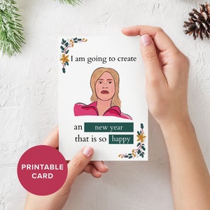 Meme divertente Carta di felice anno nuovo 5x7 Download istantaneo stampabile Sue Sylvester 2021 Natale Sto per creare la carta di Capodanno 2022 Glee