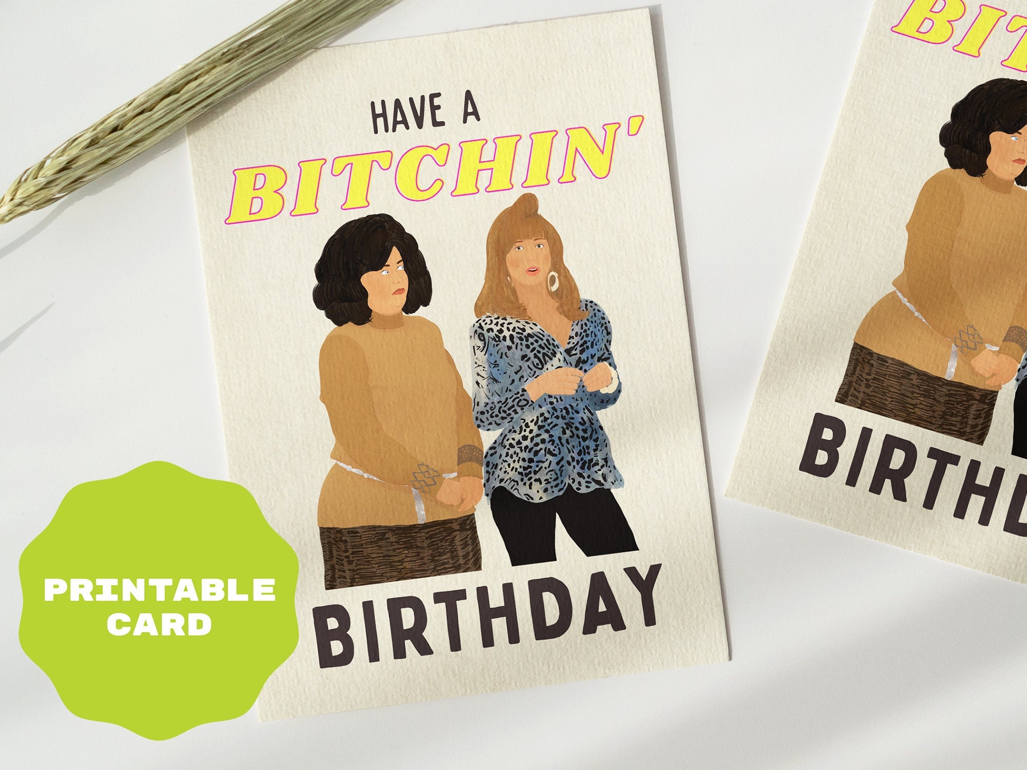 Friends Funny Printable Happy Birthday Card Instant Download Card for ...