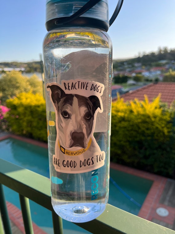 Sticker dog With Yellow Nervous Collar reactive Dogs Are Good Dogs