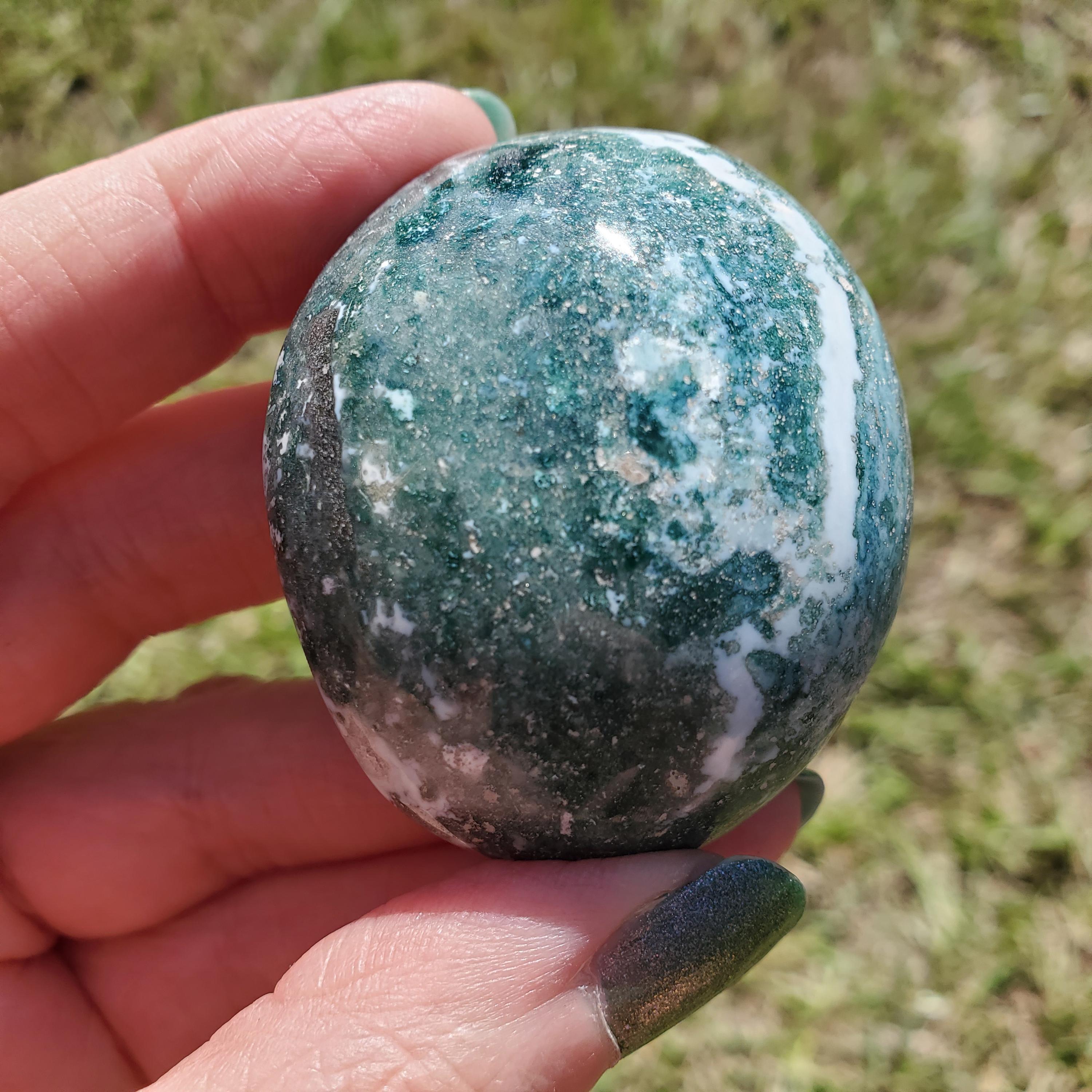 Ocean Jasper Palm Stone (OJ146) - Etsy