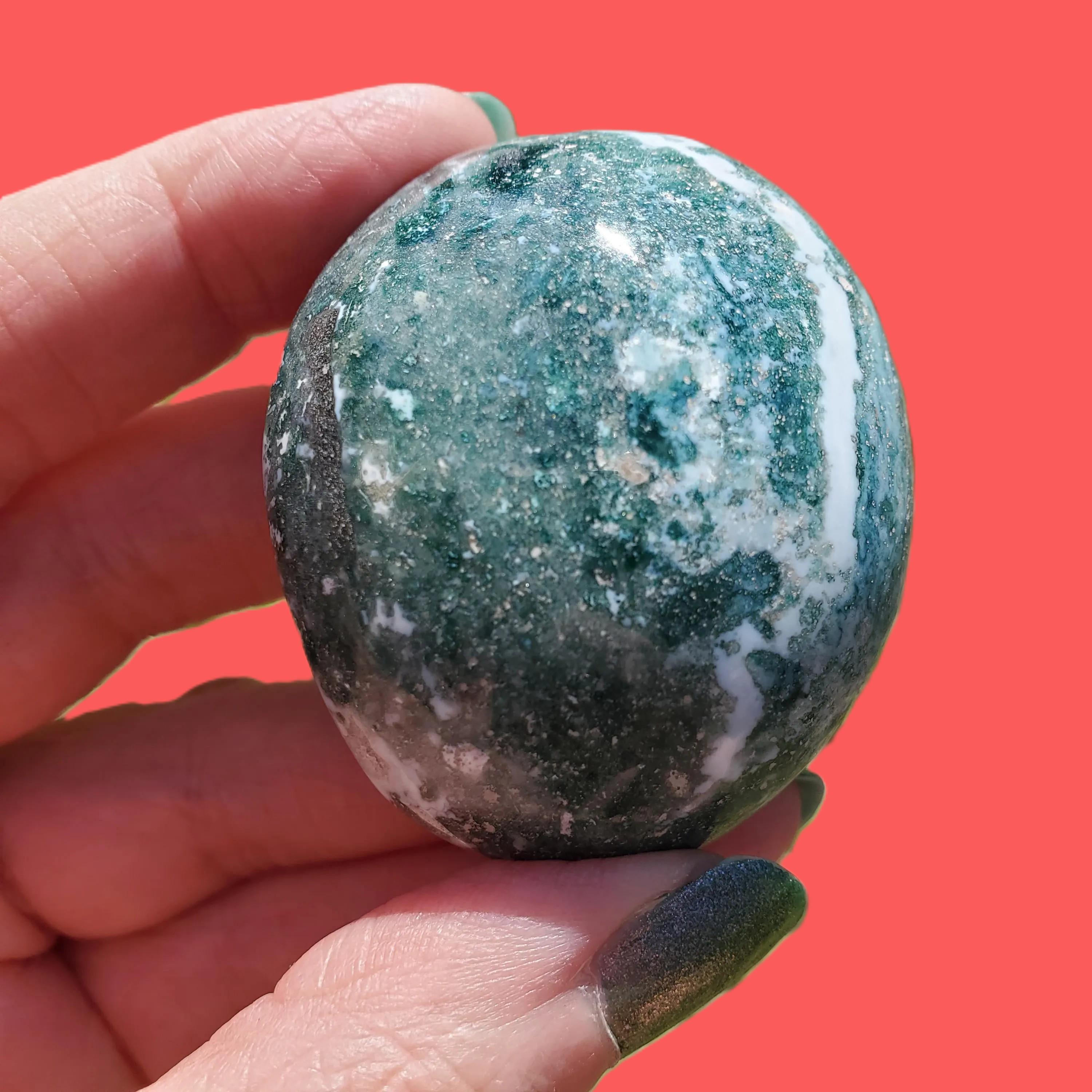 オーシャンジャスパー Ocean Jasper Palm Stone (OJ146) - Etsy
