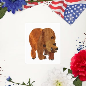 The Big Brown Bear Sticker, stickers, brown bear Sticker
